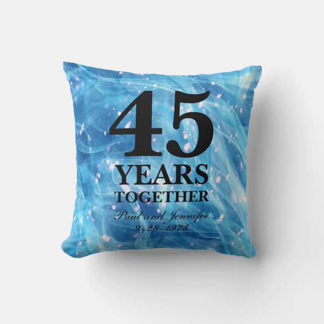 45th Wedding Anniversary Sapphire Party Lights Throw Pillow (Front)