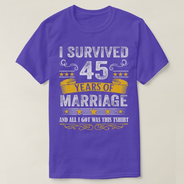 45th Wedding Anniversary shirt Couples Husband Wif (Design Front)