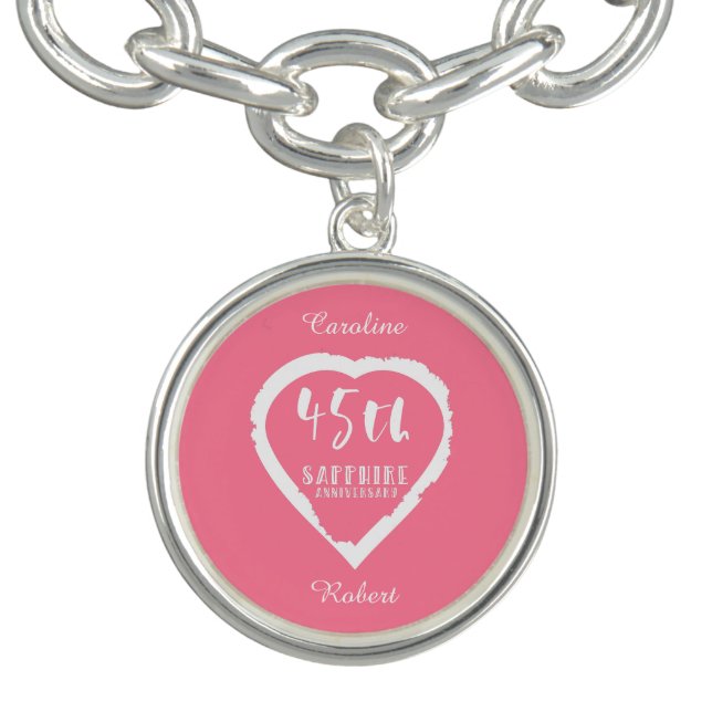 45th wedding anniversary traditional sapphire charm bracelet (Design)