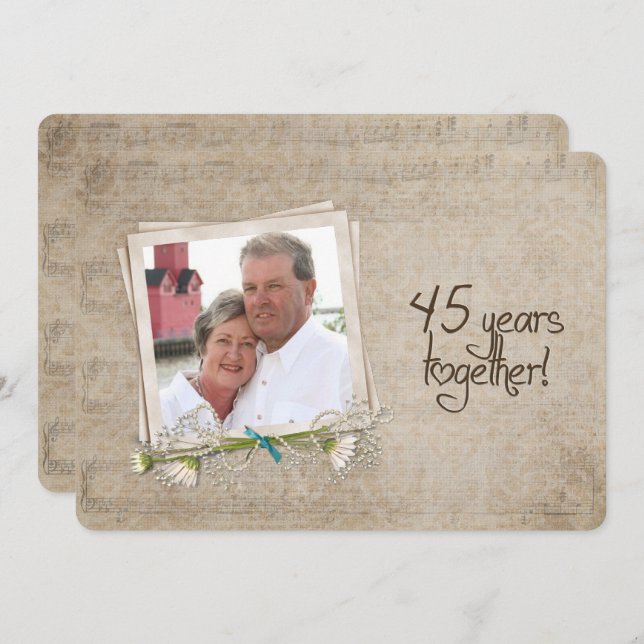 45th Wedding Anniversary Vow Renewal Invitation (Front/Back)