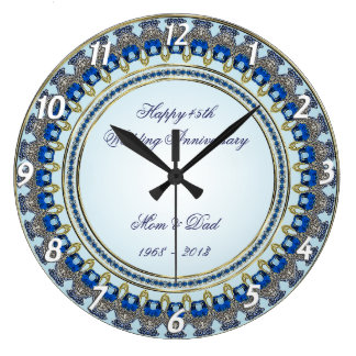 45th Wedding Anniversary Wall Clock
