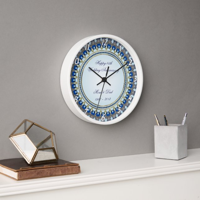 45th Wedding Anniversary Wall Clock (Office)