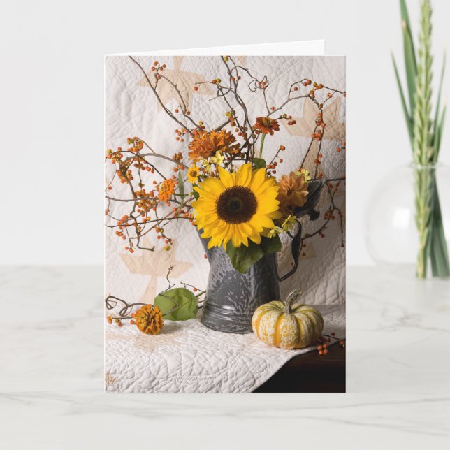 4663 Autumn Floral Birthday Card (Front)