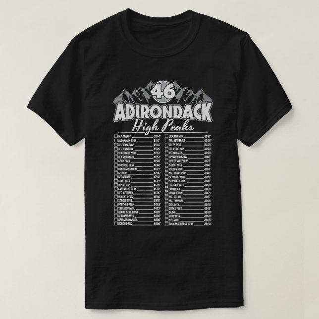 46 Adirondack Mountain Climbing Checklist Premium  T-Shirt (Design Front)