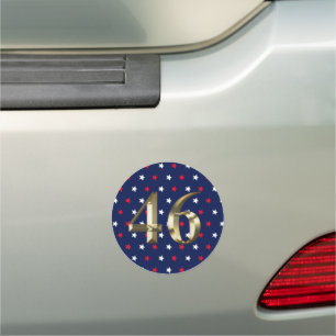 "46" Biden President, Biden Harris 2020 Gold Blue Car Magnet