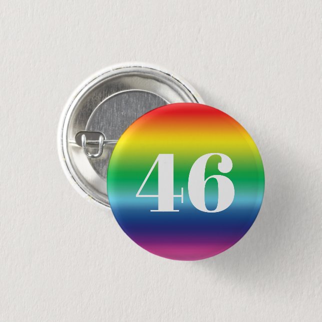"46" Biden President, Biden Harris 2020 lgbtq lgbt Button (Front & Back)