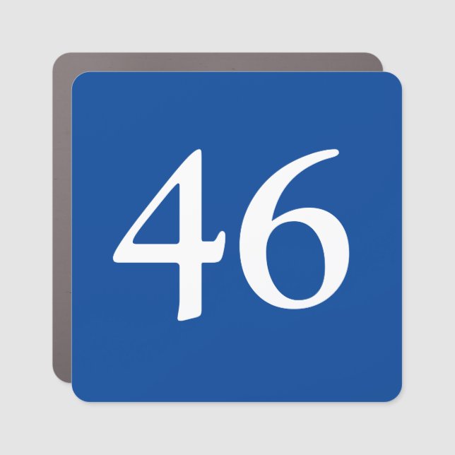 46 Biden President blue and white number Election Car Magnet (Front)