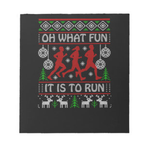 46.Christmas Gift Idea for Runners Oh What Fun It Notepad