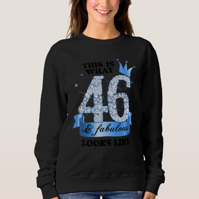 46 & Fabulous I Blue White Party Group Candid Phot Sweatshirt (Front)