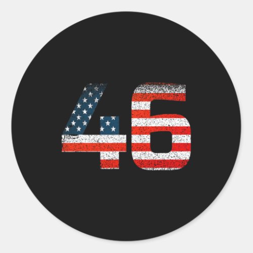 46 Joe Biden 46th President 2020 American Flag  Classic Round Sticker