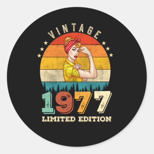 46 Year Old 1977 Vintage Women 46th Birthday Gift Classic Round Sticker