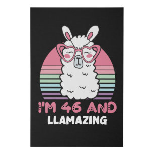 46 Year Old Bday Llamazing Llama 46th Birthday Faux Canvas Print