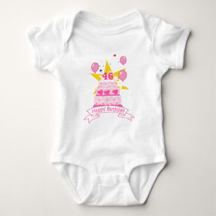 46 Year Old Birthday Cake Baby Bodysuit