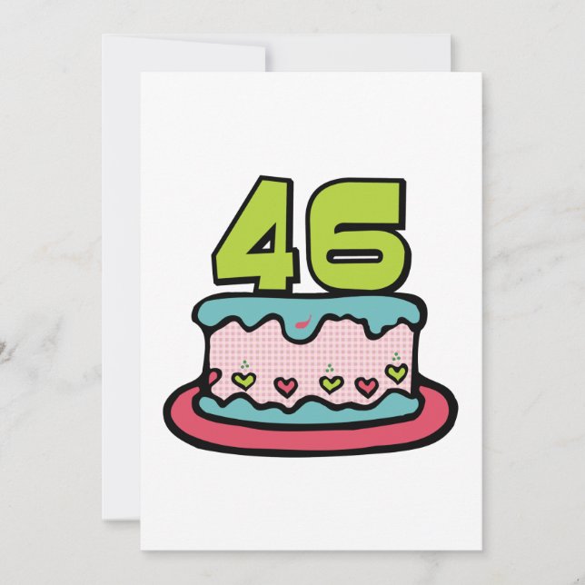 46 Year Old Birthday Cake Card (Front)