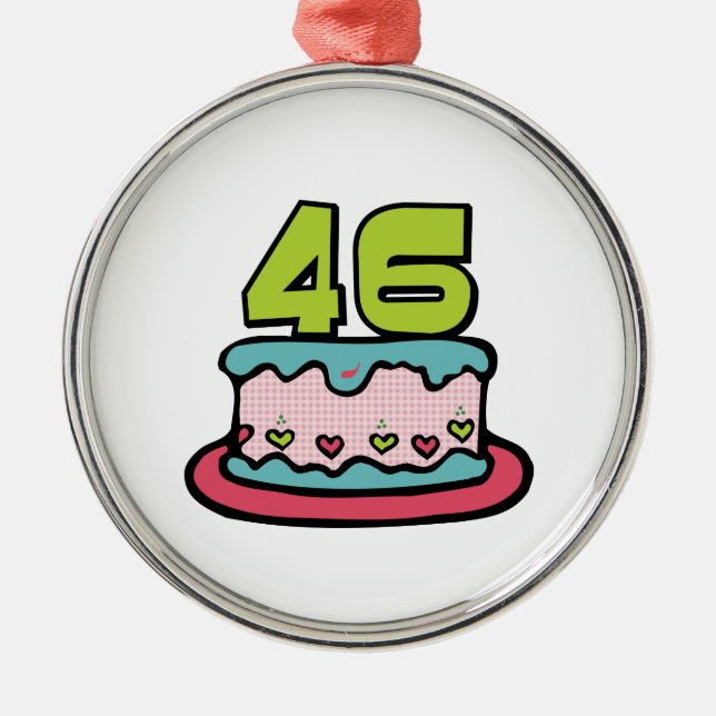46 Year Old Birthday Cake Metal Ornament (Front)