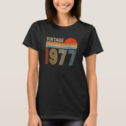 46 Year Old Born In 1977 Vintage 46th Birthday Ret T_Shirt