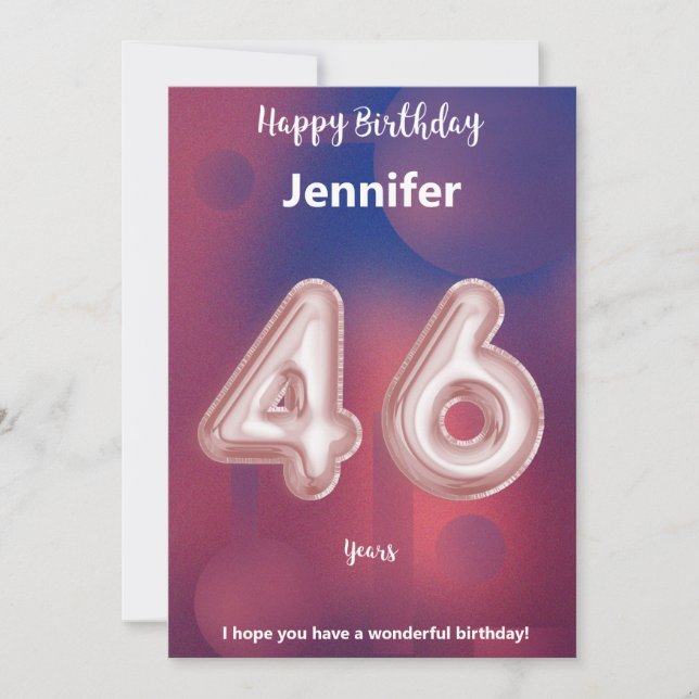 46 year old Happy Birthday card (Front)