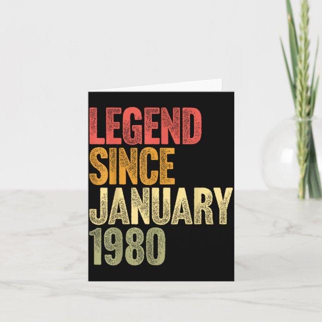 46 Year Old Legend Since January 1980 Retro 46th B Card (Front)