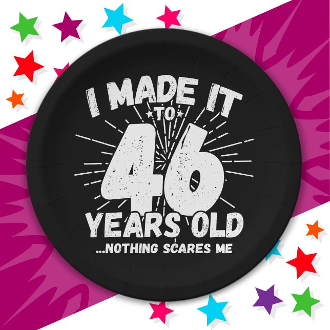 46 Year Old Sarcastic Meme Funny 46th Birthday Paper Plates (Creator Uploaded)