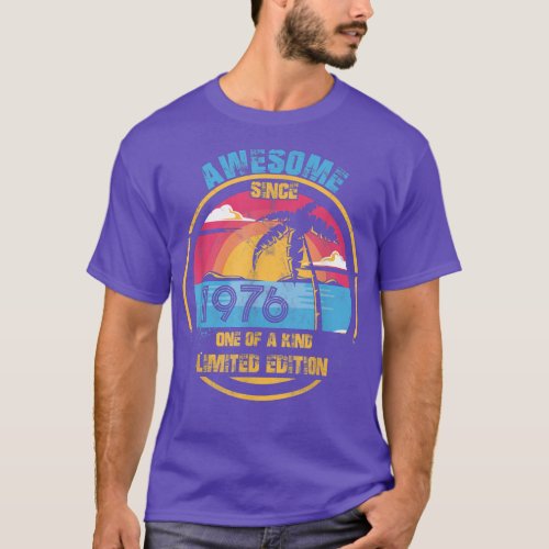 46 Year Old Vintage Awesome Since 1976 46th Birthd T_Shirt