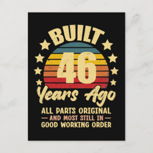 46 Years Ago All Parts Original 46th Birthday Postcard