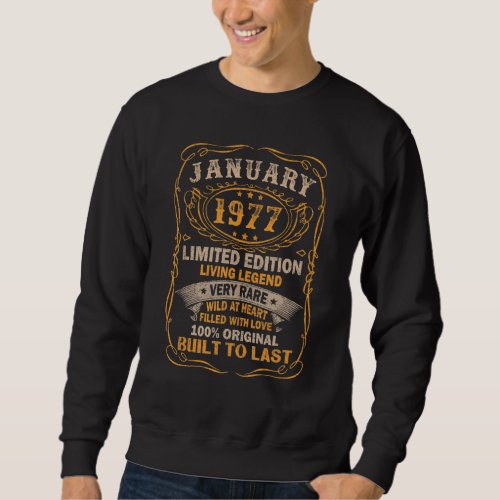 46 Years Old 46th Birthday Decoration Vintage Janu Sweatshirt