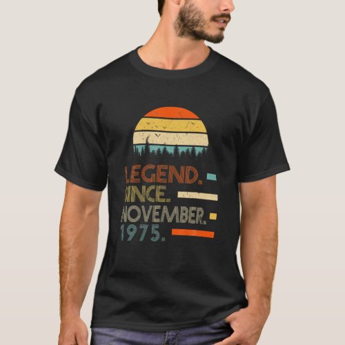 46 Years Old Retro Birthday Gift Legend Since Nove T_Shirt