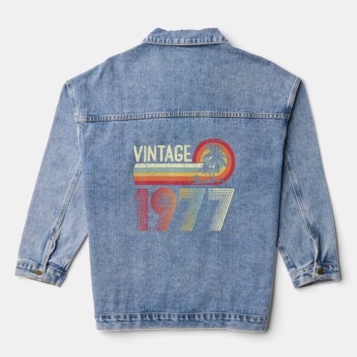 46 Yrs Old Men Women Vintage 1977 Retro 46th Birth Denim Jacket