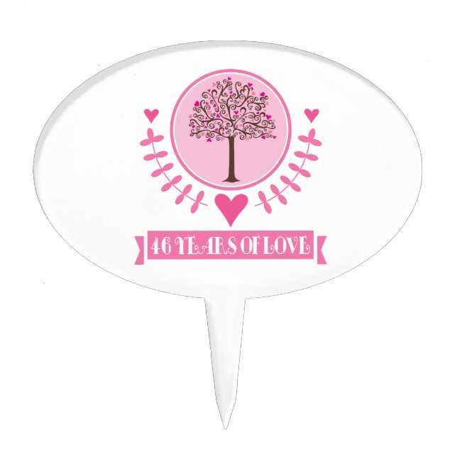 46th Anniversary Gift Idea For Couple Cake Topper (Front)