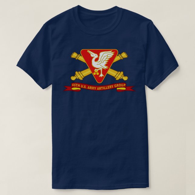 46th  Artillery Group w Br Ribbon T-Shirt (Design Front)