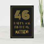 [ Thumbnail: 46th Birthday: Art Deco Inspired Look "46" & Name Card ]