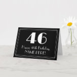 [ Thumbnail: 46th Birthday ~ Art Deco Inspired Look "46", Name Card ]