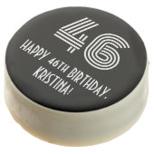 46th Birthday - Art Deco Inspired Look "46", Name Chocolate Covered Oreo (Angled)