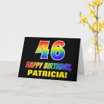 [ Thumbnail: 46th Birthday: Bold, Fun, Simple, Rainbow 46 Card ]