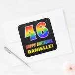 [ Thumbnail: 46th Birthday: Bold, Fun, Simple, Rainbow 46 Sticker ]