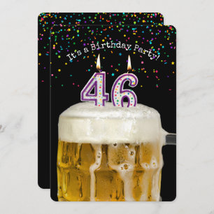 46th Birthday Candle Party Invitation