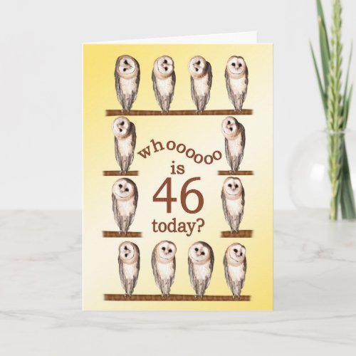 46th birthday Curious owls card Card