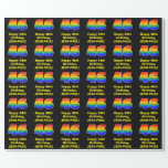 [ Thumbnail: 46th Birthday: Fun, Colorful Rainbow Inspired # 46 Wrapping Paper ]