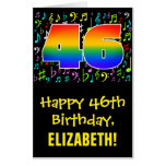 [ Thumbnail: 46th Birthday: Fun Music Symbols + Rainbow # 46 Card ]