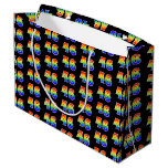 [ Thumbnail: 46th Birthday: Fun Rainbow Event Number 46 Pattern Gift Bag ]