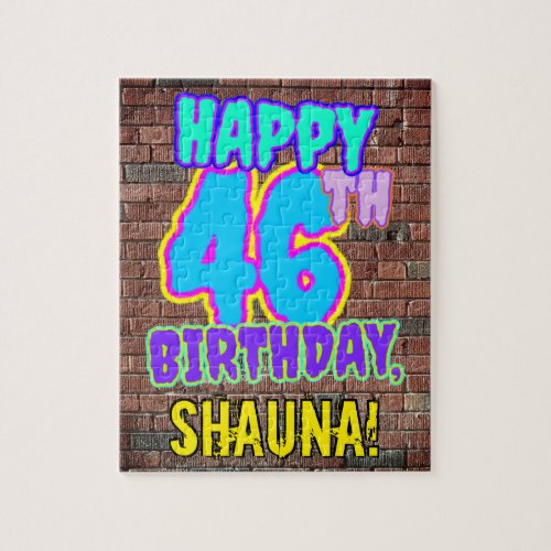 46th Birthday  Fun Urban Graffiti Inspired Look Jigsaw Puzzle