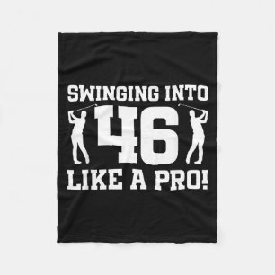 46th Birthday Golf 46 Years Old Golf Player Fleece Blanket