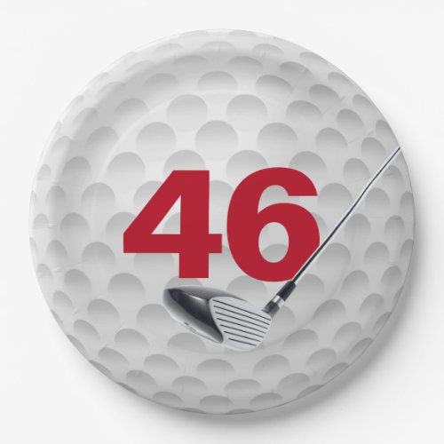 46th Birthday Golf Ball Design  Paper Plates