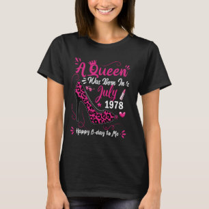 46th Birthday High Heel A Queen Was Born In July 1 T-Shirt