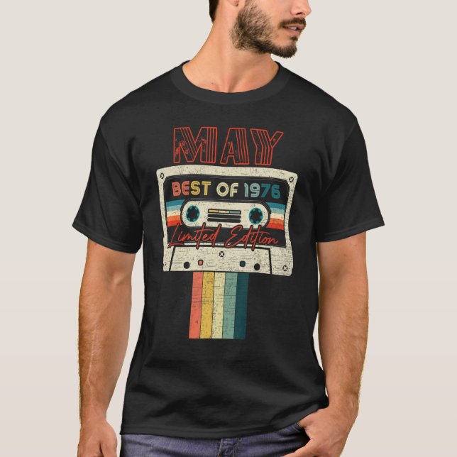 46th Birthday  May Best Of 1976 Cassette Tape T-Shirt (Front)