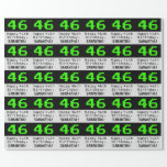 [ Thumbnail: 46th Birthday - Nerdy / Geeky Style "46" and Name Wrapping Paper ]
