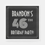 [ Thumbnail: 46th Birthday Party: Art Deco Style + Custom Name Napkins ]