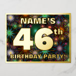[ Thumbnail: 46th Birthday Party: Bold, Colorful Fireworks Look Postcard ]