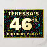 [ Thumbnail: 46th Birthday Party — Fun, Colorful Music Symbols Invitation ]