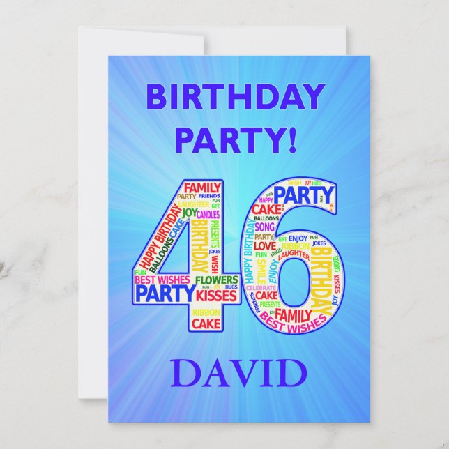 46th Birthday Party Invitation Add a Name (Front)